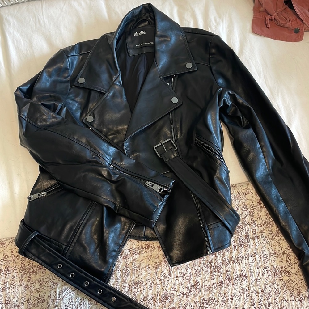 Elodie Faux Motorcycle Leather Jacket